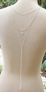 Rückenkette Brautschmuck mit Kristallen