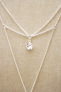 Rückenkette Brautschmuck mit Kristallen