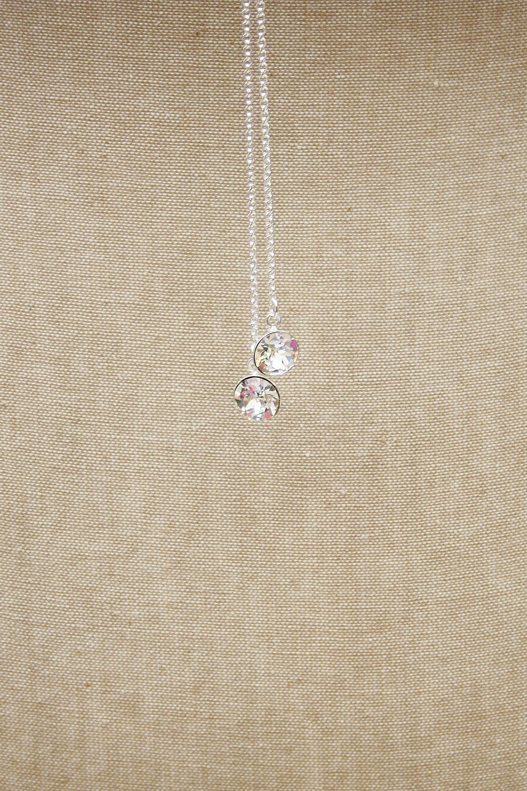 Rückenkette Brautschmuck mit Kristallen