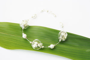 Zartes Blüten Armband Brautschmuck mit Perlen