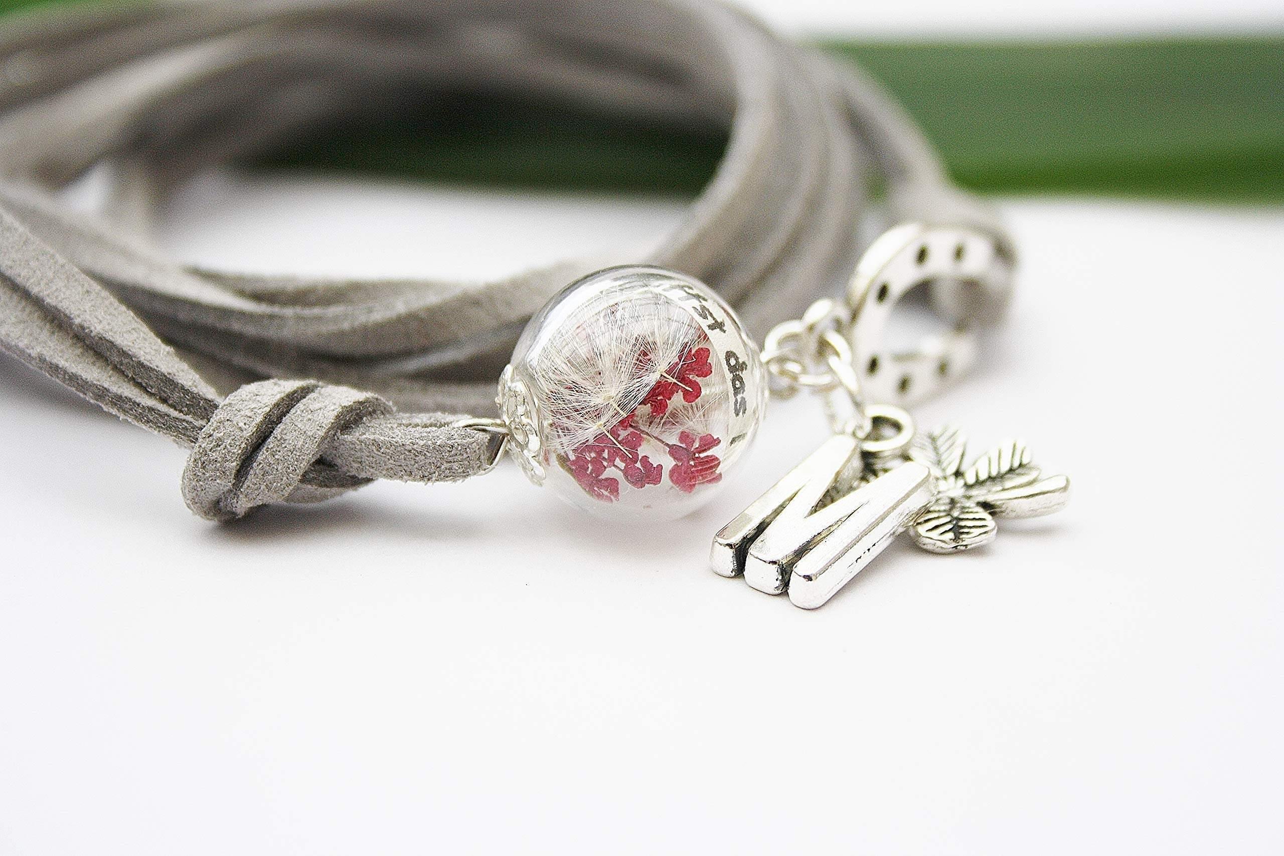 Individuelles Abi 2021 Wickelarmband Pusteblume Abitur Schulabschluss Glücksbringer Prüfung  Armband rosa Geschenk Abschlussprüfung